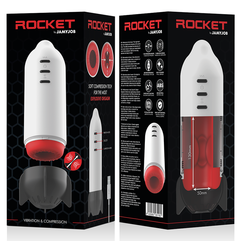 JAMYJOB - ROCKET MASTURBATOR ZACHTE COMPRESSIETECHNOLOGIE EN VIBRATIE