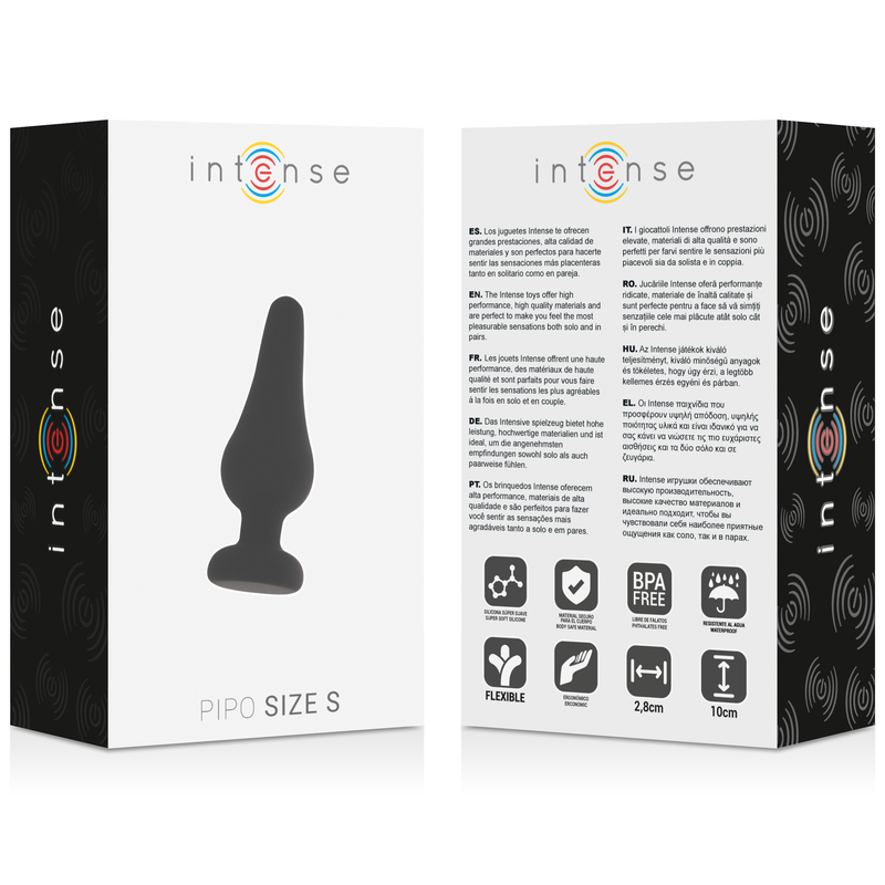INTENSE - ANAAL PLUG PIPO S ZWART SILICONEN 9,8 CM