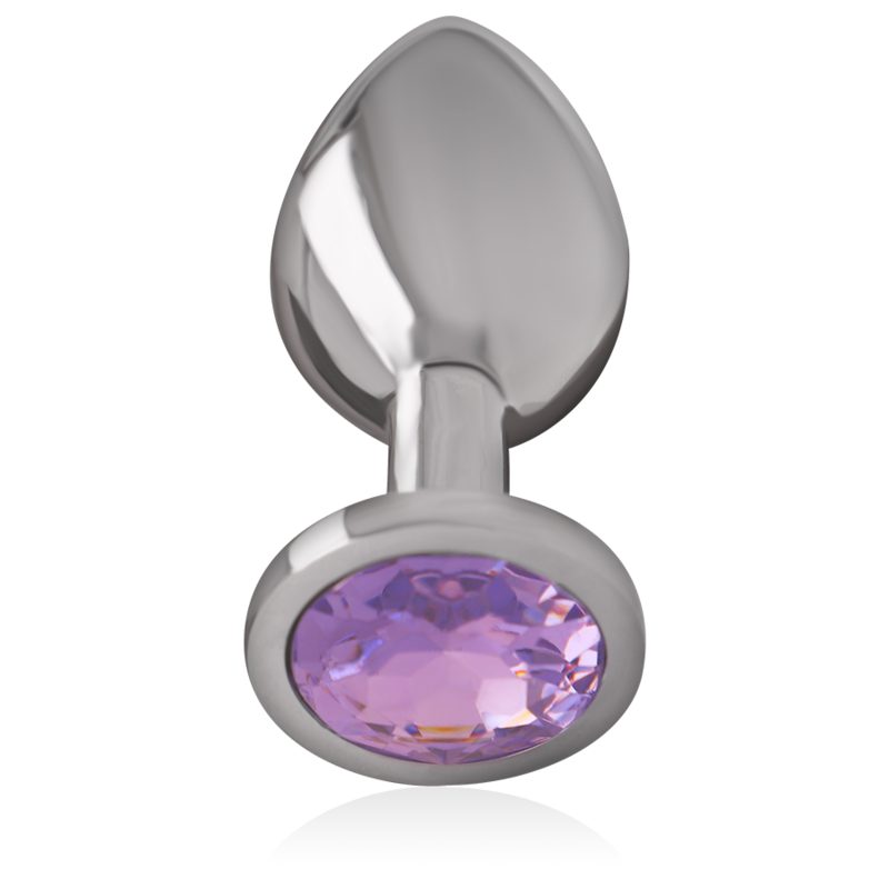 INTENSE - ALUMINIUM METALEN ANAAL PLUG MET VIOLET KRISTAL MAAT S
