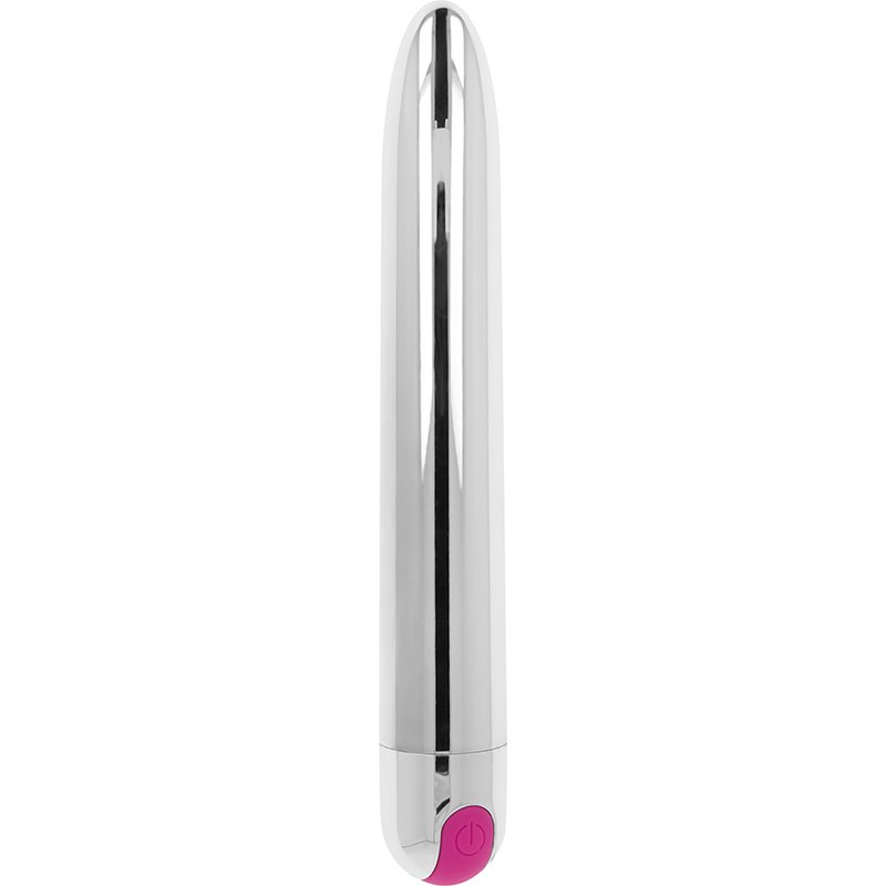 OHMAMA - OPLAADBARE ZILVEREN VIBRATOR 10 MODI 18,5 CM